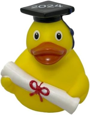 Pato de goma de graduación 2024 | Decoraciones de fiesta de graduación, regalos, regalos | Clase de 2024 | Pato de goma de plástico de 3 pulgadas (1 unidad)