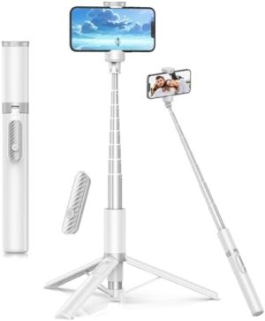 60″ Selfie Stick & Tripod for iPhone with Remote for Cell Phone 4″-7″, Portable Smartphone Stand Compatible with iPhone Android, Extendable Lightweight Travel for Selfies Video Recording Vlog