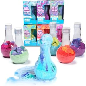 Tub Works® Kids Bath Bomb Potion™ – Juguete de baño variado, paquete de 6 unidades, no tóxico, burbujeos, espumas y burbujas con una erupción de color, bombas de baño interactivas para niños, juguetes