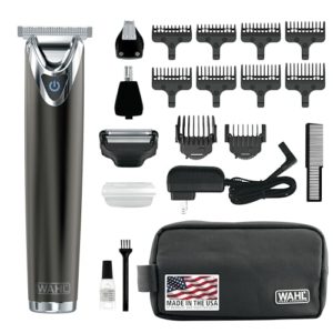 Wahl Stainless Steel Lithium Ion 2.0+ Slate Beard Trimmer for Men – Electric Shaver, Nose Ear Trimmer, Rechargeable All in One Men’s Grooming Kit – Model 9864
